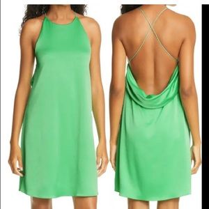 NWT ALICE OLIVIA AZITARA SATIN JADE DRESS